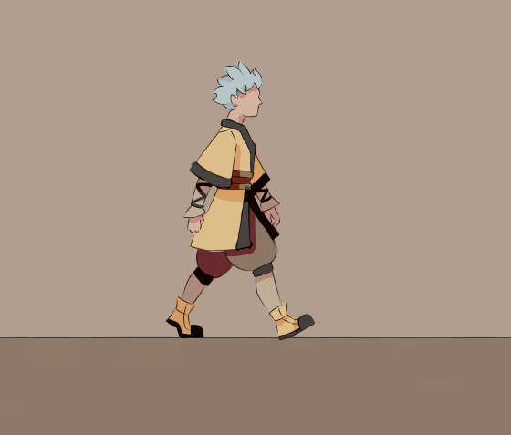 Cycle de marche animé du héros humain